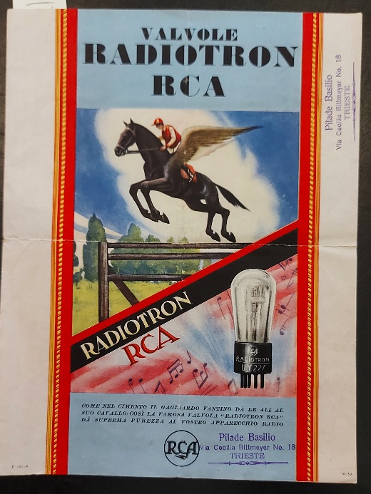 Valvole Radiotron RCA (pieghevole pubblicitario)